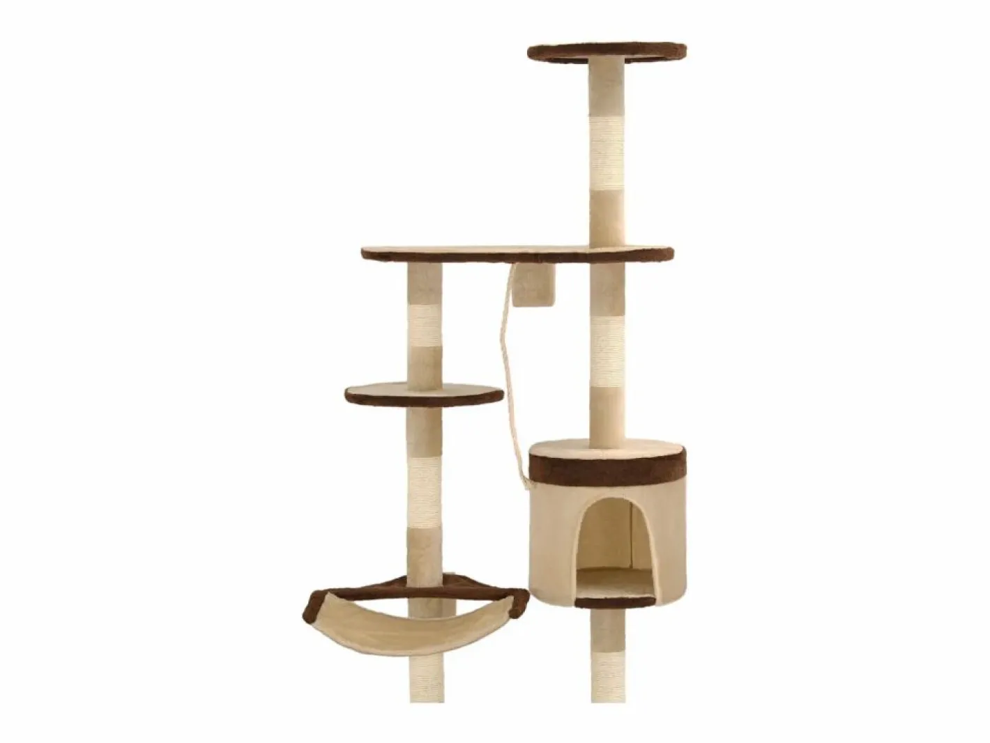 Clicnbuy Juego De Animales|Rascador de gato de pared postes de sisal 194 cm beige y marrón