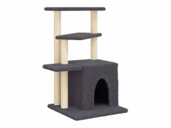 Rascador para gatos con postes de sisal oscuro 83,5 cm^Clicnbuy Discount