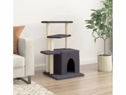 Rascador para gatos con postes de sisal oscuro 83,5 cm^Clicnbuy Discount
