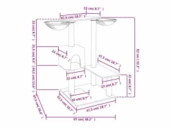 Rascador para gatos con postes oscuro 82 cm^Clicnbuy Outlet