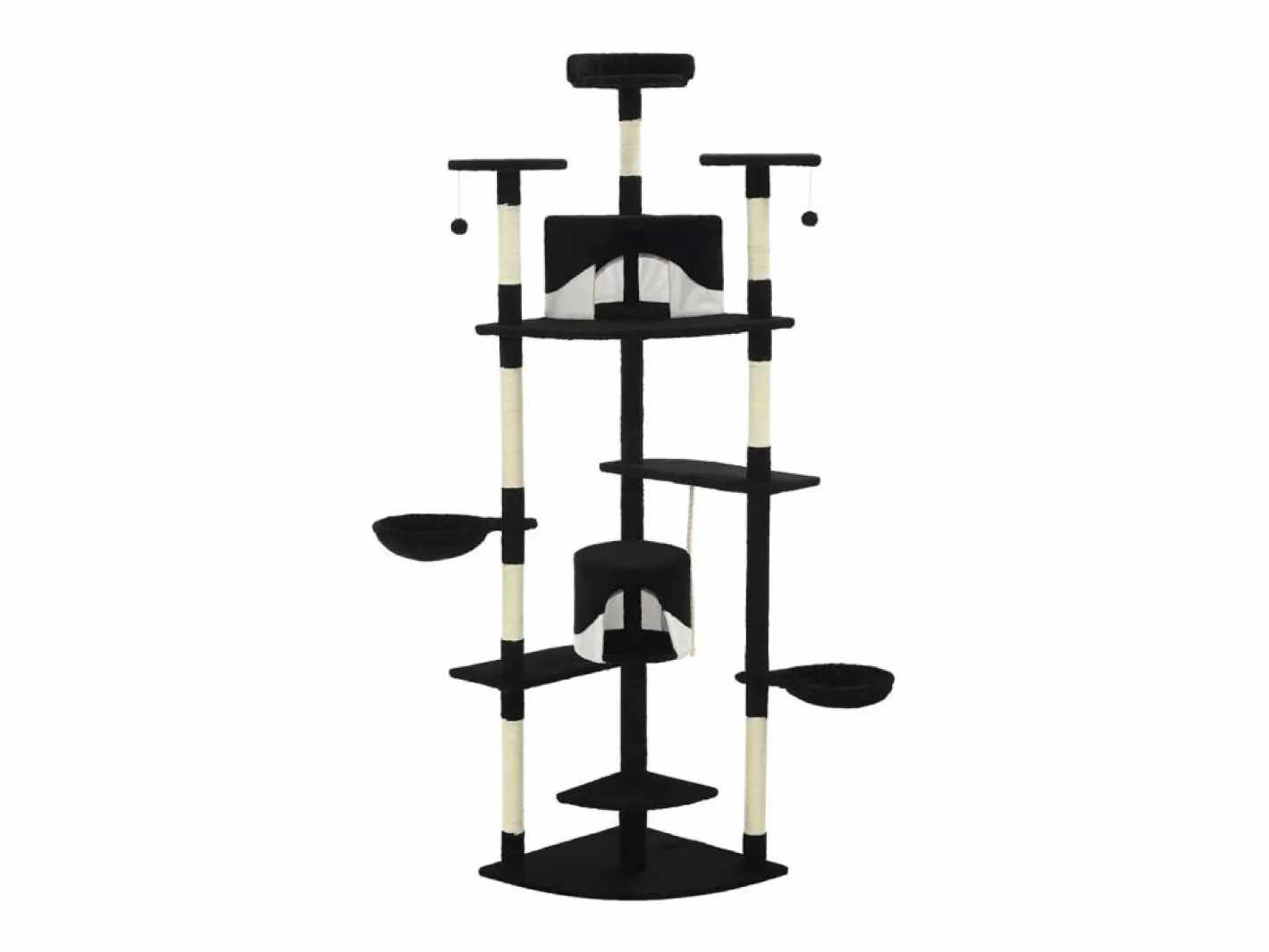 Clicnbuy Juego De Animales|Rascador para gatos con poste de sisal y blanco 203 cm