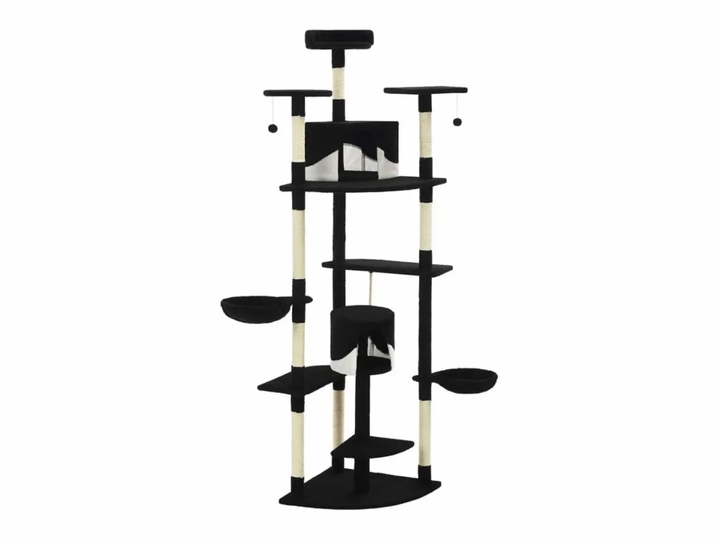 Clicnbuy Juego De Animales|Rascador para gatos con poste de sisal y blanco 203 cm