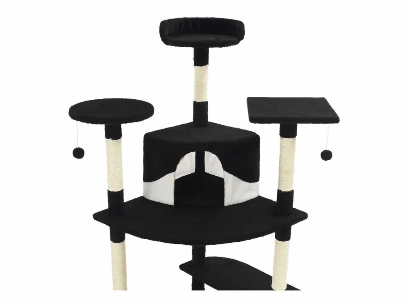 Clicnbuy Juego De Animales|Rascador para gatos con poste de sisal y blanco 203 cm
