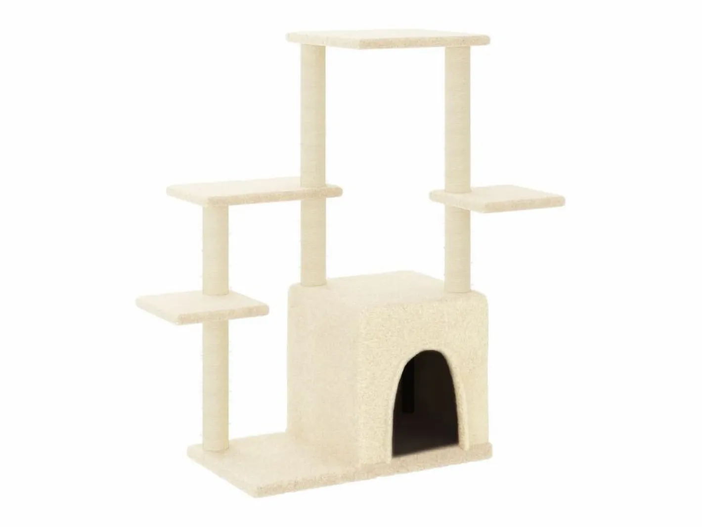 Clicnbuy Rascador para gatos con postes de sisal color 97,5 cm Crema Clearance