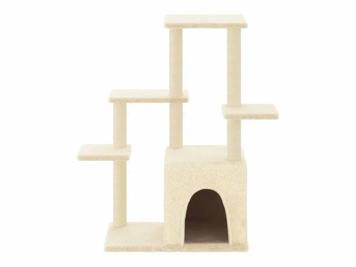 Clicnbuy Rascador para gatos con postes de sisal color 97,5 cm Crema Clearance