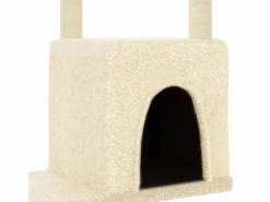 Clicnbuy Rascador para gatos con postes de sisal color 97,5 cm Crema Clearance