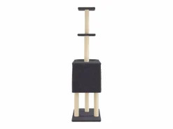 Rascador para gatos con postes de sisal oscuro 145 cm^Clicnbuy Sale
