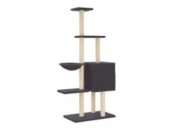 Rascador para gatos con postes de sisal oscuro 145 cm^Clicnbuy Sale