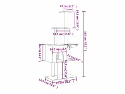 Rascador para gatos con postes de sisal oscuro 145 cm^Clicnbuy Sale