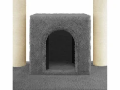 Clicnbuy Juego De Animales|Rascador para gatos con postes de sisal oscuro 110 cm