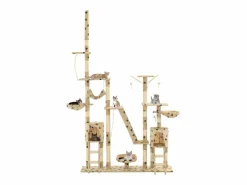 Clicnbuy Rascador para gatos con poste de sisal 230-250 cm huellas Beige Best