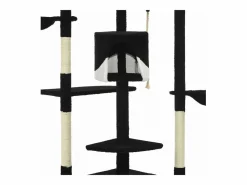 Rascador para gatos con poste de sisal y blanco 203 cm ES246705 Negro Clearance