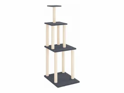 Clicnbuy Rascador para gatos con postes de sisal oscuro 149 cm Gris New