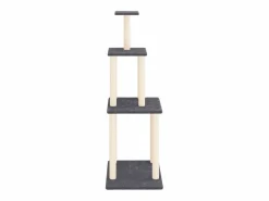 Clicnbuy Rascador para gatos con postes de sisal oscuro 149 cm Gris New