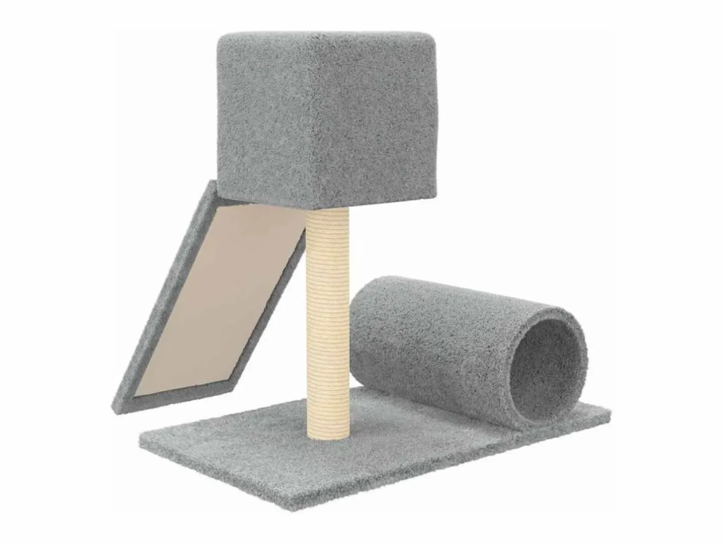Clicnbuy Juego De Animales|Rascador para gatos con postes de sisal claro 59 cm