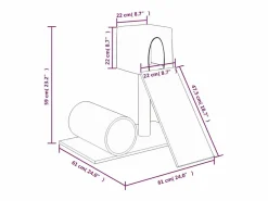 Clicnbuy Juego De Animales|Rascador para gatos con postes de sisal claro 59 cm