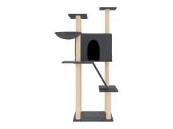 Rascador para gatos con postes de sisal oscuro 143 cm^Clicnbuy Sale