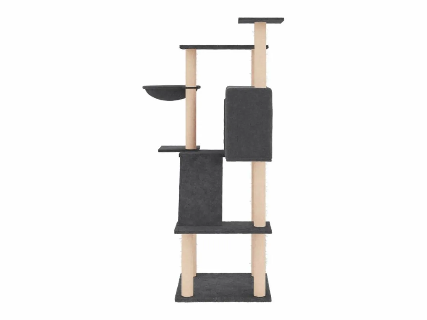 Rascador para gatos con postes de sisal oscuro 143 cm^Clicnbuy Sale