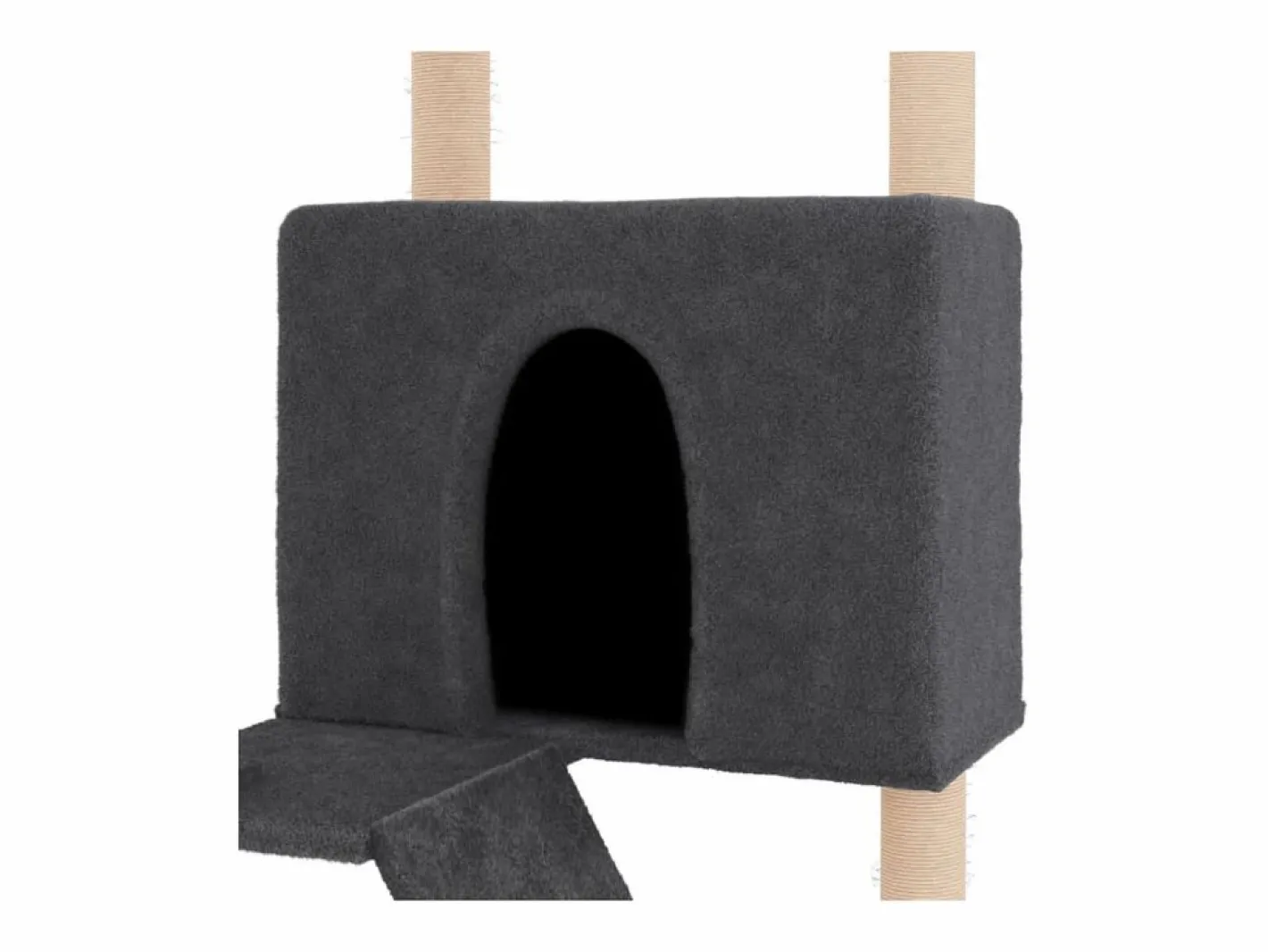 Rascador para gatos con postes de sisal oscuro 143 cm^Clicnbuy Sale