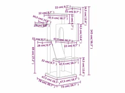 Rascador para gatos con postes de sisal oscuro 143 cm^Clicnbuy Sale