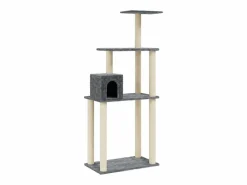 Rascador para gatos con postes de sisal oscuro 147 cm^Clicnbuy Clearance