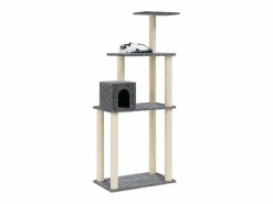 Rascador para gatos con postes de sisal oscuro 147 cm^Clicnbuy Clearance