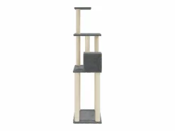 Rascador para gatos con postes de sisal oscuro 147 cm^Clicnbuy Clearance