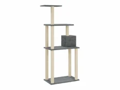 Rascador para gatos con postes de sisal oscuro 147 cm^Clicnbuy Clearance