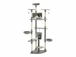 Rascador para gatos con poste de sisal 203 cm y blanco ES387811 Gris Best