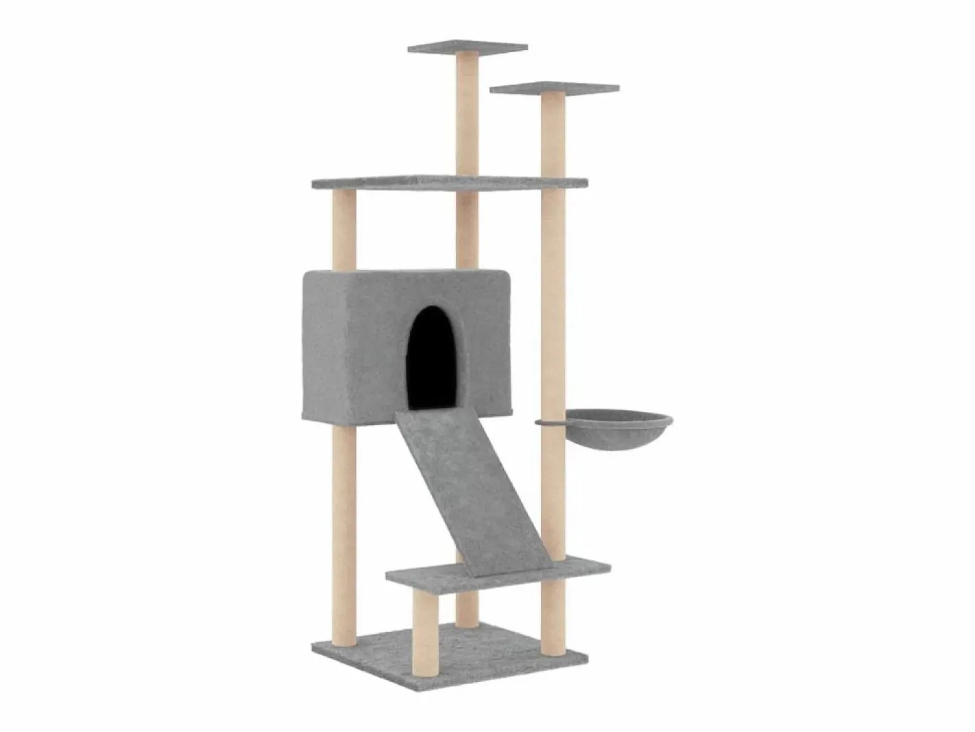 Clicnbuy Rascador para gatos con postes de sisal claro 153 cm Gris Online