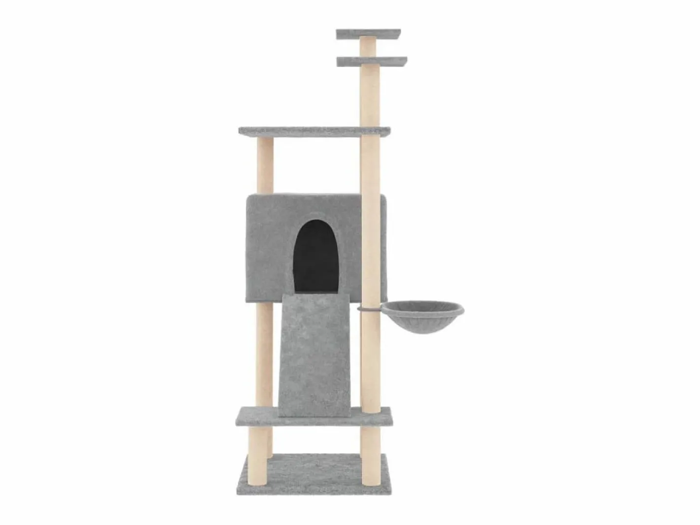 Clicnbuy Rascador para gatos con postes de sisal claro 153 cm Gris Online
