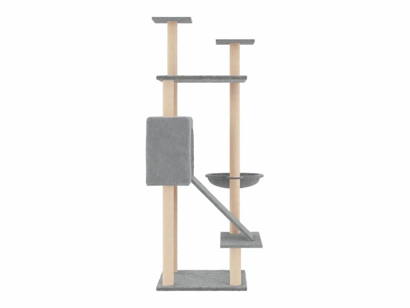 Clicnbuy Rascador para gatos con postes de sisal claro 153 cm Gris Online