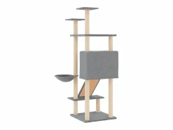 Clicnbuy Rascador para gatos con postes de sisal claro 153 cm Gris Online