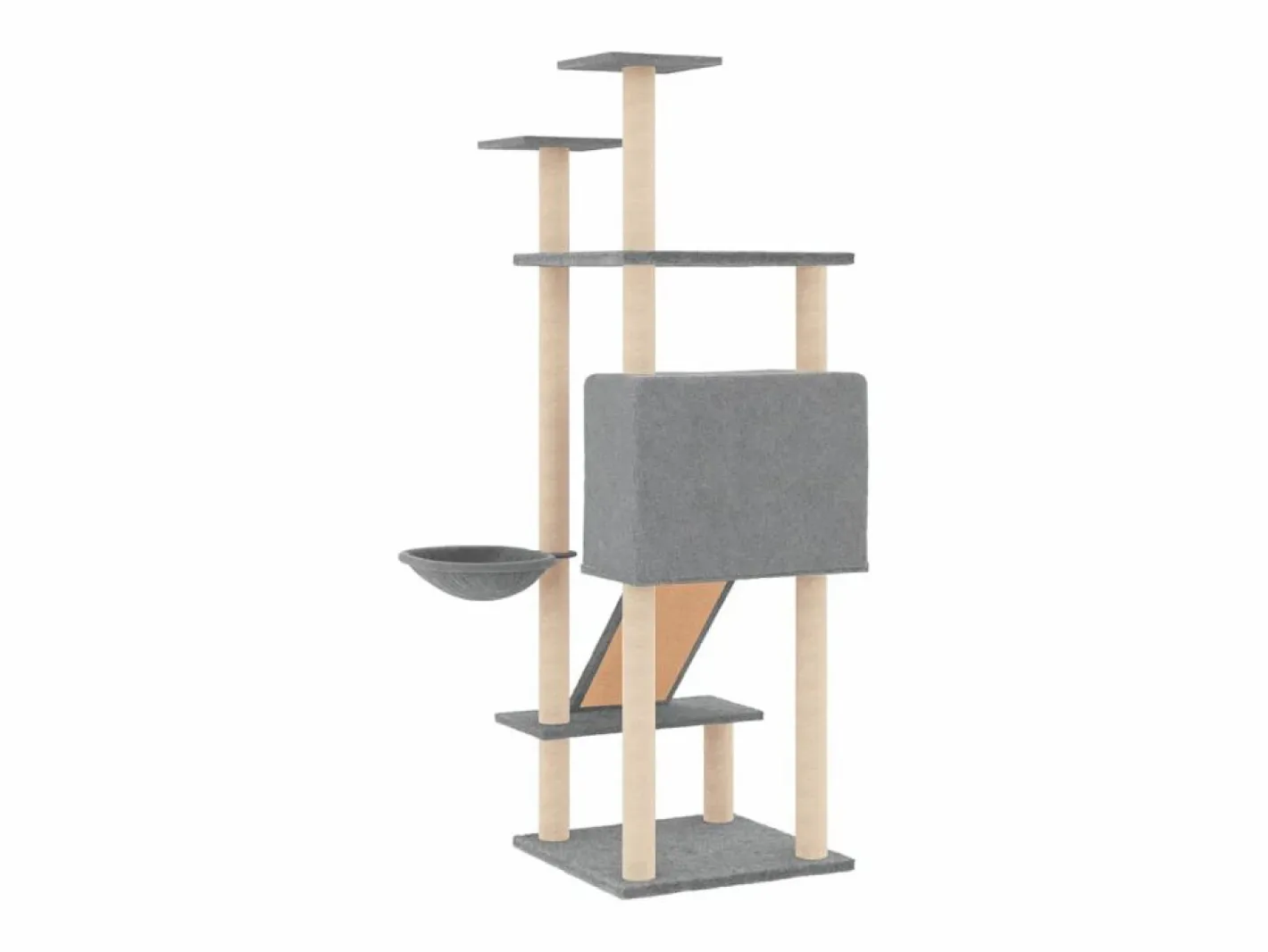 Clicnbuy Rascador para gatos con postes de sisal claro 153 cm Gris Online