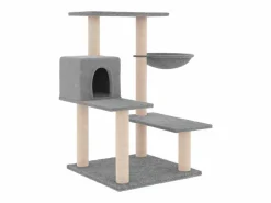 Clicnbuy Juego De Animales|Rascador para gatos con postes de sisal claro 82,5 cm