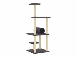 Clicnbuy Juego De Animales|Rascador para gatos con postes de sisal oscuro 136 cm