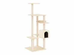 Clicnbuy Rascador para gatos con postes de sisal color 142 cm Crema
