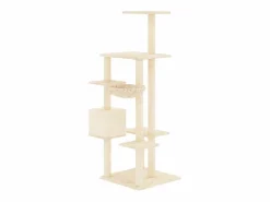 Clicnbuy Rascador para gatos con postes de sisal color 142 cm Crema