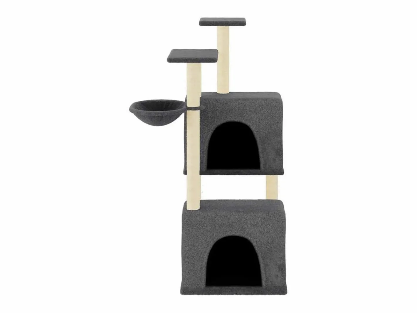 Rascador para gatos con postes de sisal oscuro 122 cm^Clicnbuy Discount