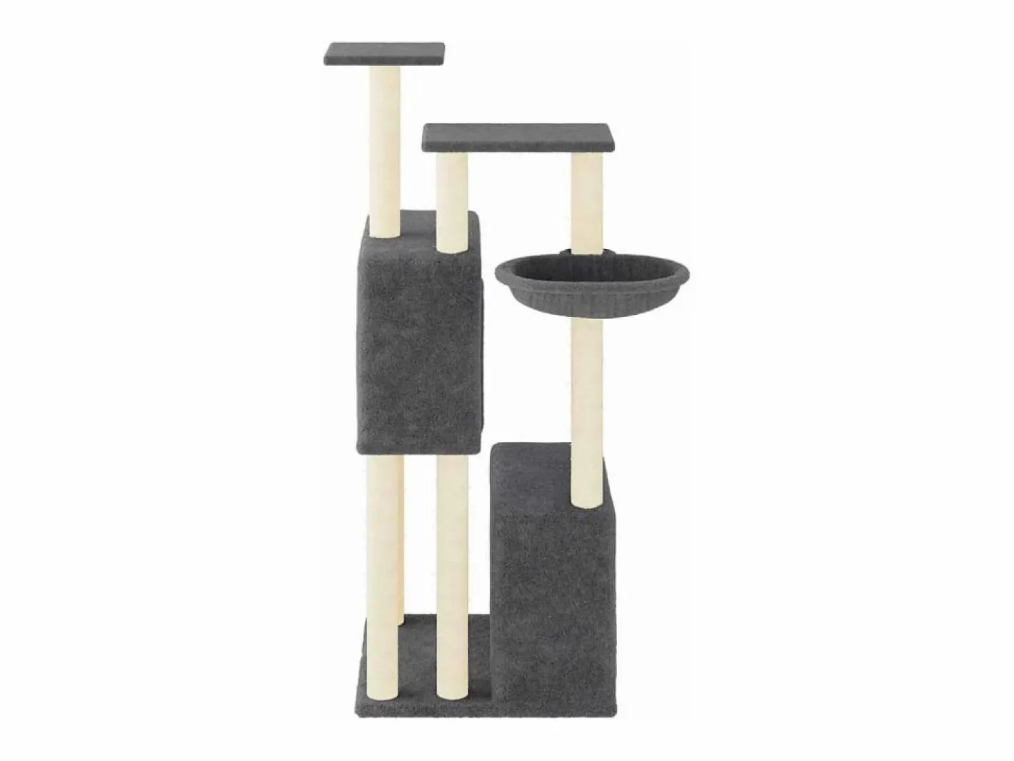 Rascador para gatos con postes de sisal oscuro 122 cm^Clicnbuy Discount