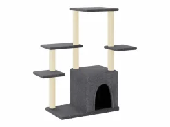 Clicnbuy Juego De Animales|Rascador para gatos con postes de sisal oscuro 97,5 cm