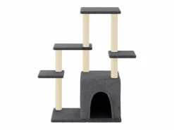 Clicnbuy Juego De Animales|Rascador para gatos con postes de sisal oscuro 97,5 cm