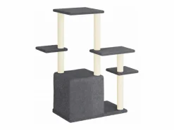 Clicnbuy Juego De Animales|Rascador para gatos con postes de sisal oscuro 97,5 cm