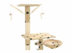 Rascador para gatos con poste de sisal 230-250 cm huellas ES769338 Beige Sale