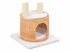 Rascador para gatos con poste de sisal madera natural de sauce^Clicnbuy Online
