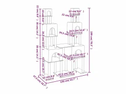 Clicnbuy Juego De Animales|Rascador para gatos con postes de sisal color 199 cm