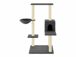 Clicnbuy Juego De Animales|Rascador para gatos con postes de sisal oscuro 95 cm
