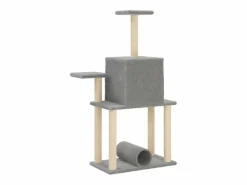 Clicnbuy Rascador para gatos con postes de sisal claro 122 cm Gris Best