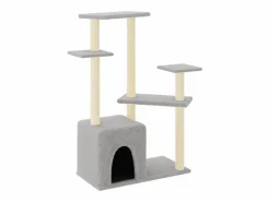 Rascador para gatos con postes de sisal claro 107,5 cm^Clicnbuy