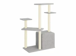 Rascador para gatos con postes de sisal claro 107,5 cm^Clicnbuy